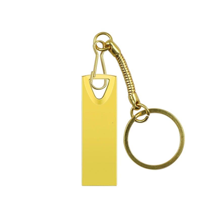 

usb flash drive 64GB 32GB 16GB 8GB 4GB pen drive pendrive waterproof metal silver u disk memoria cel usb stick with king chain
