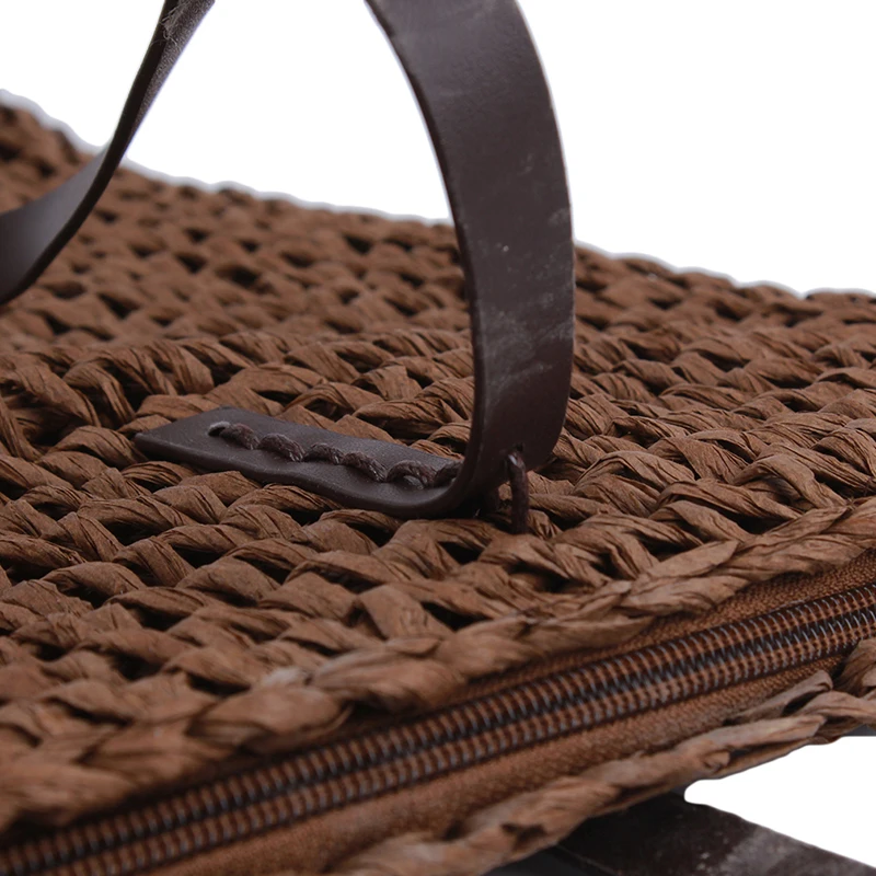 

New Casual Female Bag Handmade Straw Bag Paper Rope Woven Bag Bohemian Vintage Large Capacity Casual Female Beach Bag Handbag