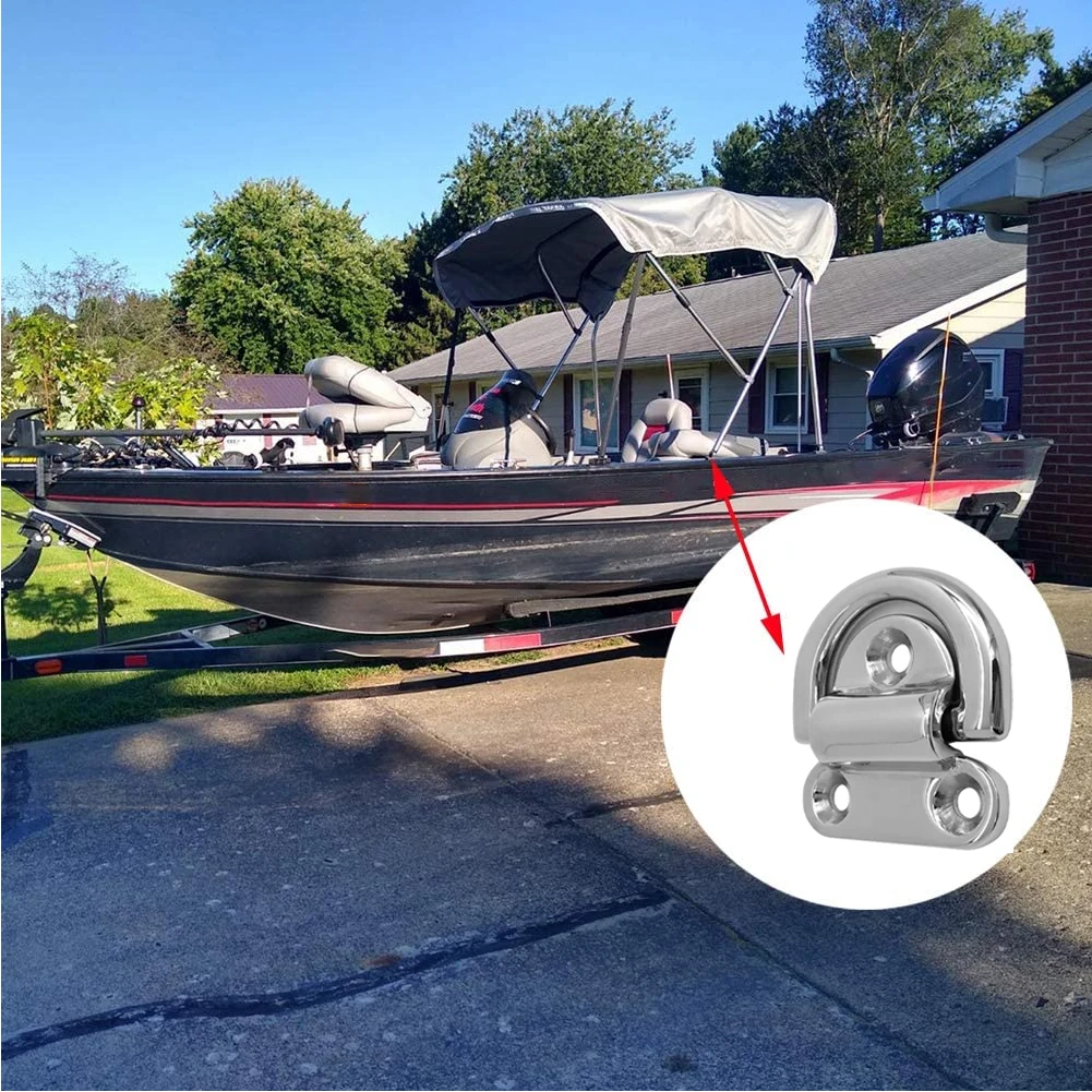 

Folding Pad Eye Stainless Steel Folding Pad Eye Deck Lashing D Ring For Trailer Boat Caravan Silver Boat Accessories Bateau