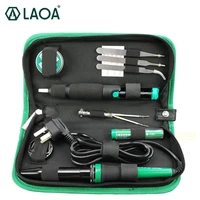 laoa 30w 220v110v electric soldering iron set electronic iron kit welding gun repair tools with solder paste tweezers tin wire