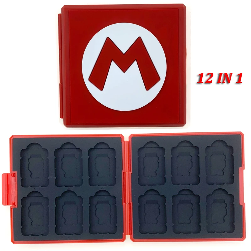 Red M Новинка, противоударные игровые карты, чехол NS, жесткий корпус, коробка для нитендовых игр, аксессуары для хранения 16 в 1 - Цвет: Red M