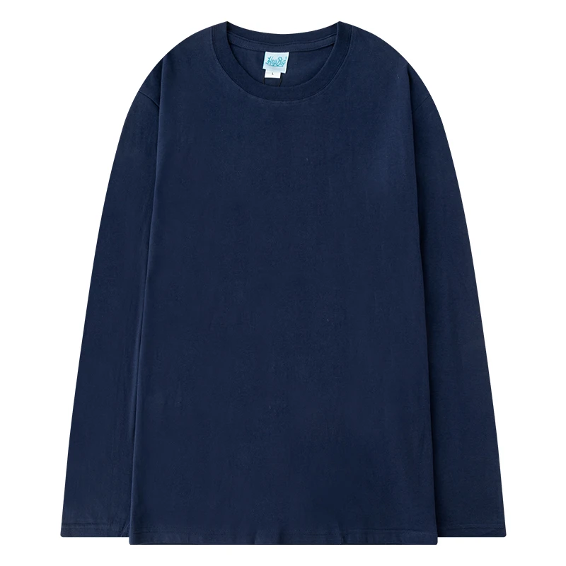 

Long sleeved 100% cotton femme male tee shirt spring autumn Streetwear oversize pink solid top loose college fashion Trend