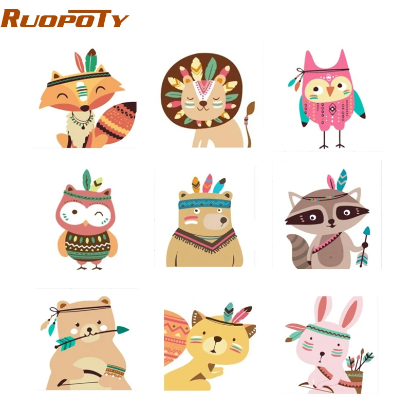 Ruopoty Рамка Картина 20x20 см дети изображения Diy живопись по номерам современные стены искусства изображения пронумерованы для ребенка подарок домашнее произведение искусства