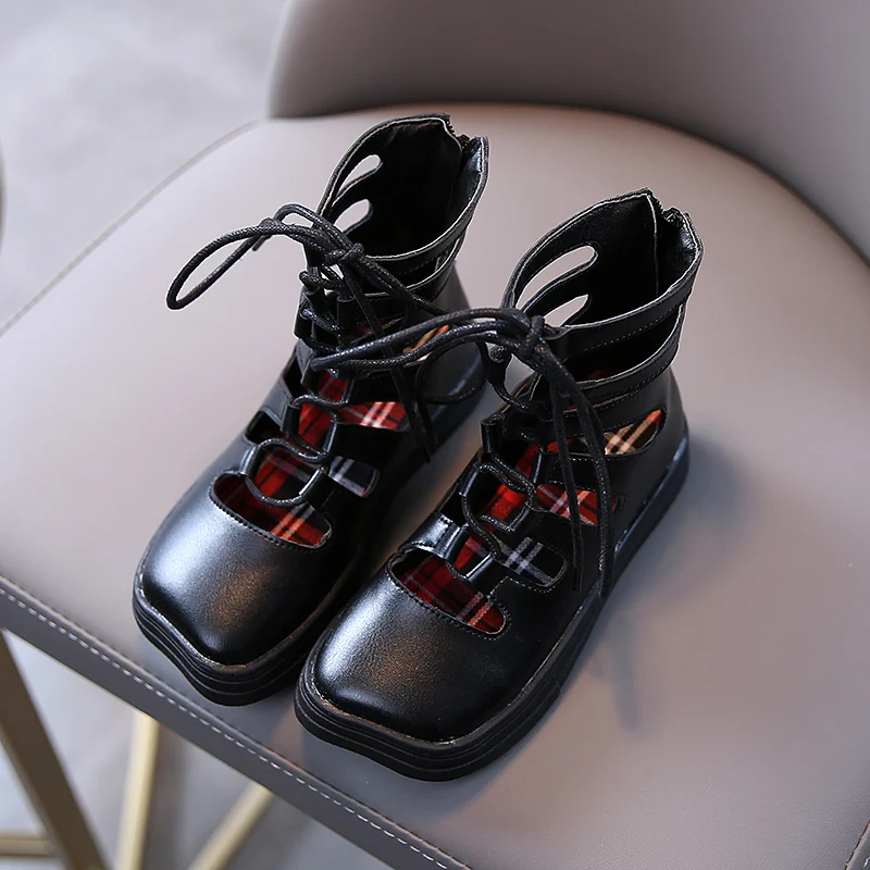 Детские римские сандалии новинка 2020 обувь для девочек детские черные из