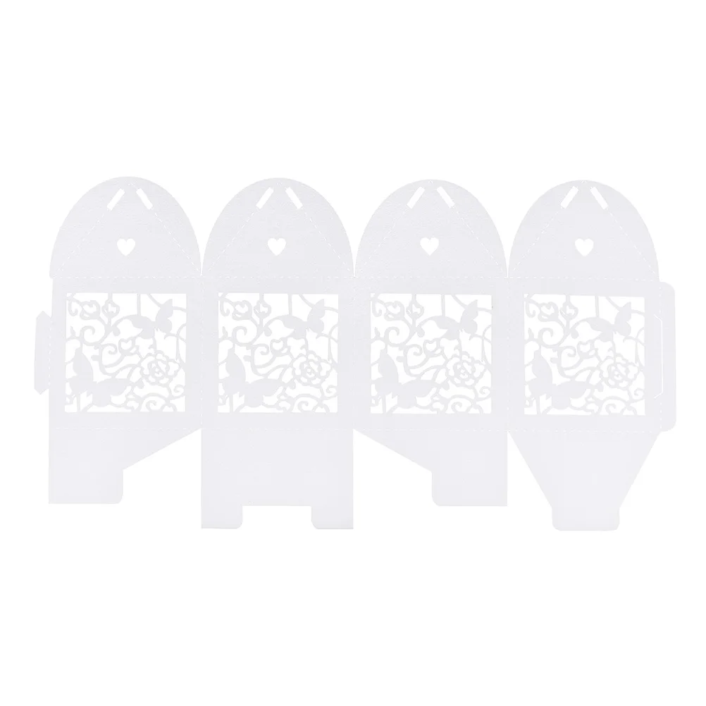 

White 10 pcs Wedding Party Candy Box with Ribbon Romantic Wedding favors Decor Butterfly DIY Candy Cookie Gift Boxes