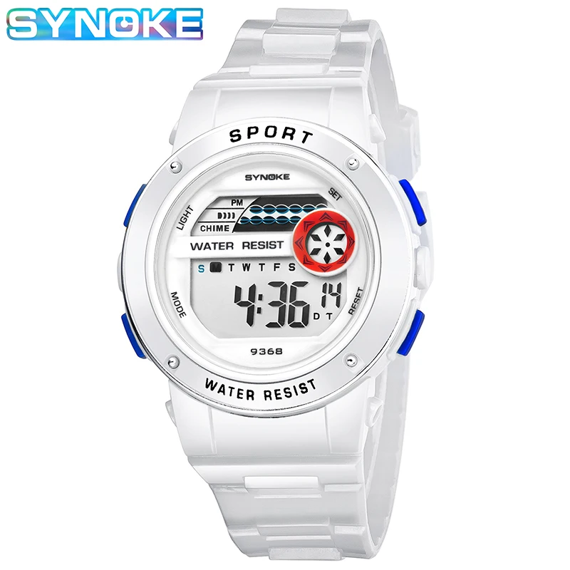 

SYNOKE 2020 детские электронные часы светящийся будильник цифровые часы Топ PU ремешок водонепроницаемые спортивные наручные часы для детей