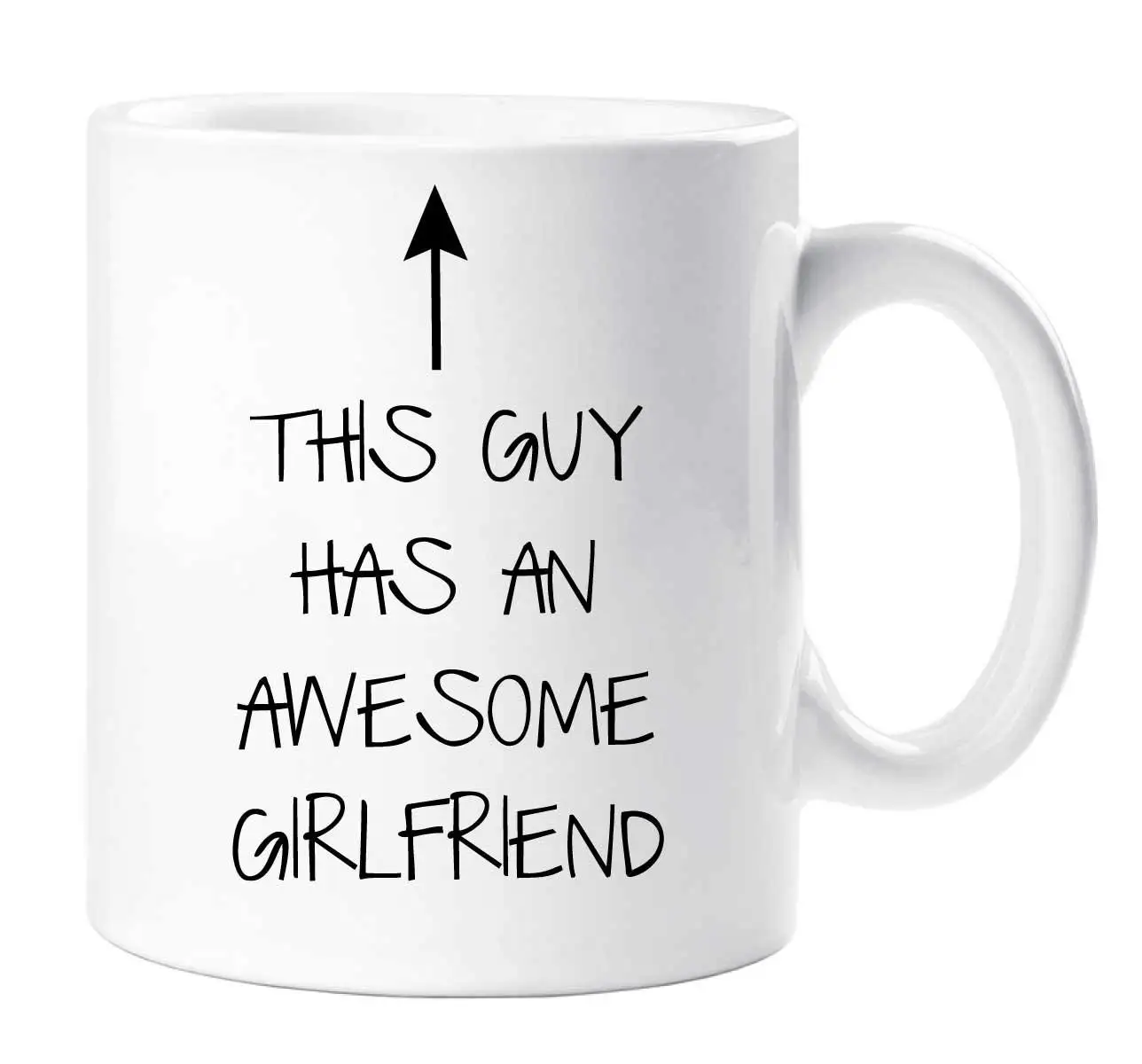 Christmas Gifts Funny Boyfriend Coffee Mug - This guy has an awesome girlfriend Best Valentines Day Cup White 11 Oz | Дом и сад