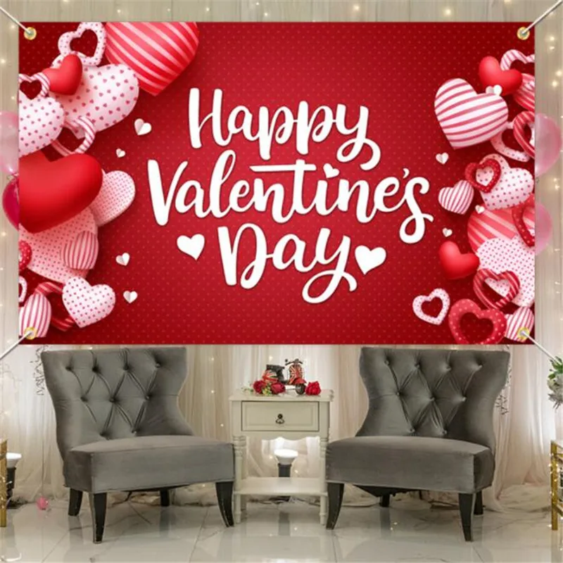 Украшение для вечерние 180*110 см баннер на День святого Валентина флаг вечеринки