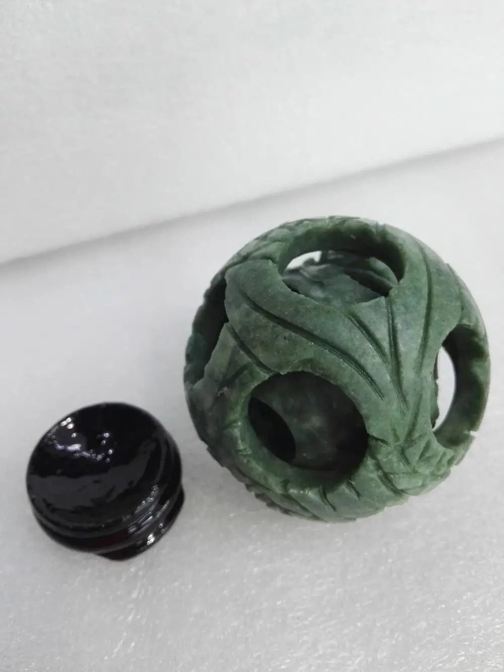 55 мм изысканный китайский нефритовый цветок Волшебный шар-пазл + подставка