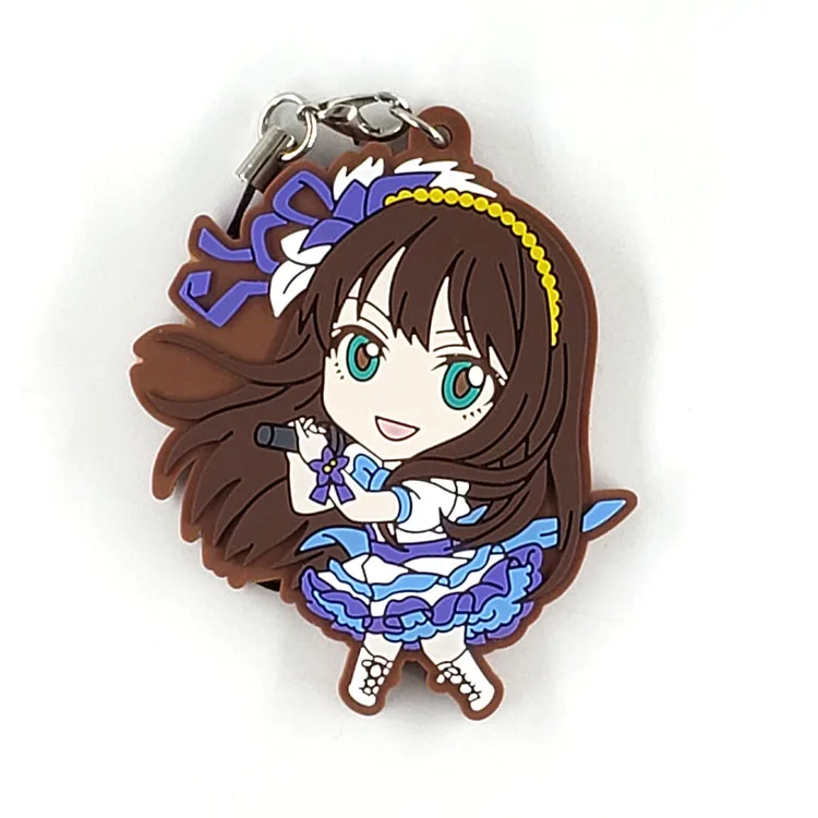 4 Idolm ster Золушка оригинальная японская аниме фигурка резиновая силиконовая подвеска на мобильный телефон/брелок/ремешок D447 - Цвет: 4