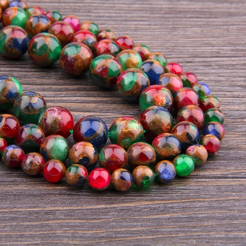 Камень позолоченный с зернистым узором натуральный агат полудрагоценные