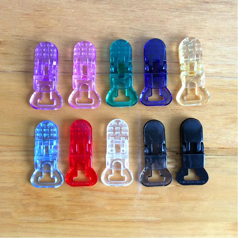 

300pcs 10MM Clear Plastic T Clips,Mam Baby Dummy Clips Pacifier