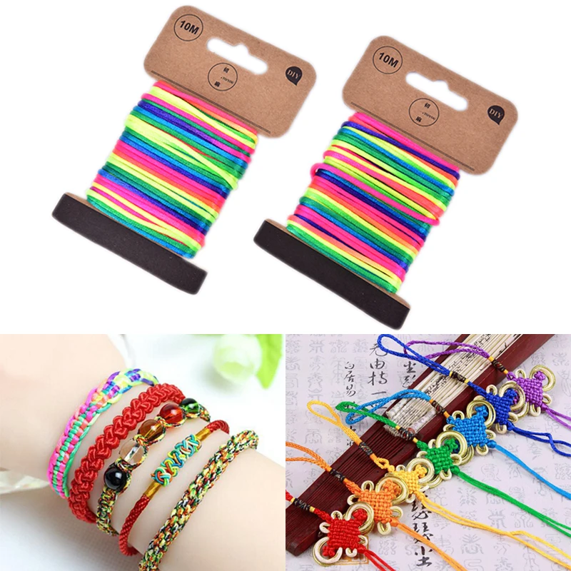 

10M 2.5mm Thread Cord Braided Bracelet String Multicolor Knitting Yarn Rope Chinese Knot Cord Nylon Cord Macrame Rattail