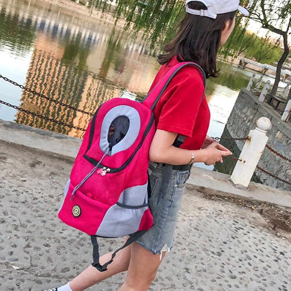 

Outdoor Double Shoulder Portable Travel Backpack Outdoor Pet Cat Dog Carrier Bag Pet Cat Dog Front Nylon Bag Mesh Backpack Head