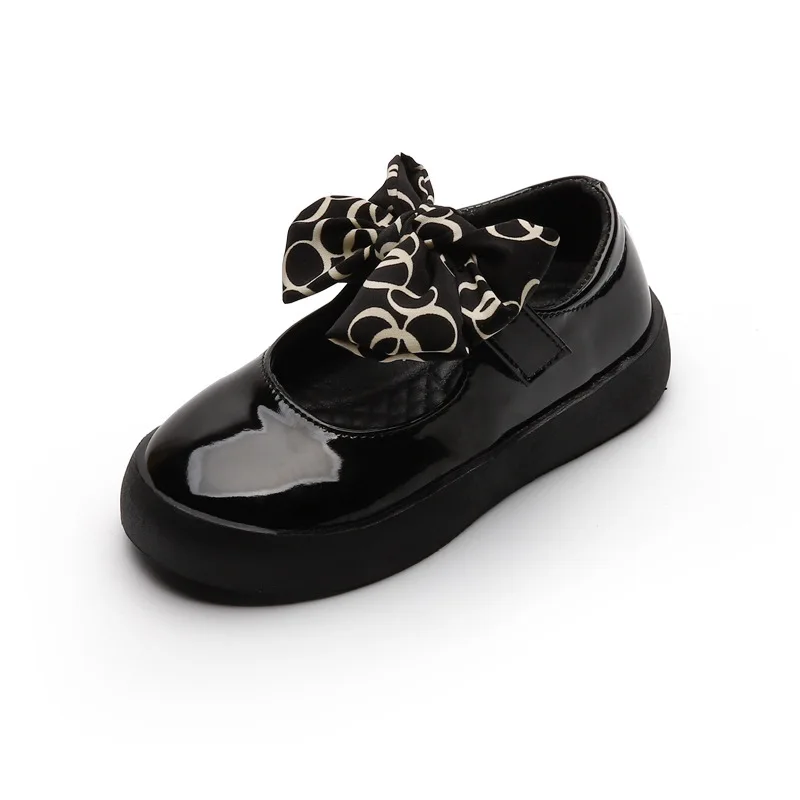 Zapatos de princesa con lazo y lunares para ni&ntilde;as, zapatillas informales planas de suela suave, a la moda, para oto&ntilde;o, 2022-1