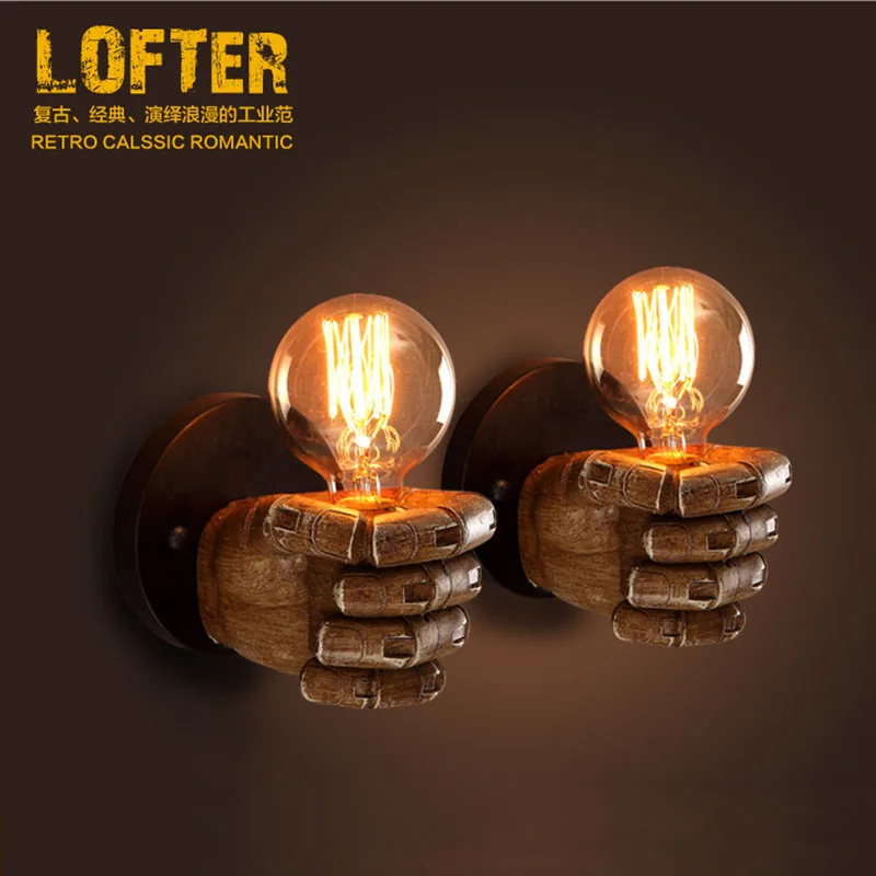 Индивидуальный декоративный настенный светильник в виде кулака из смолы для