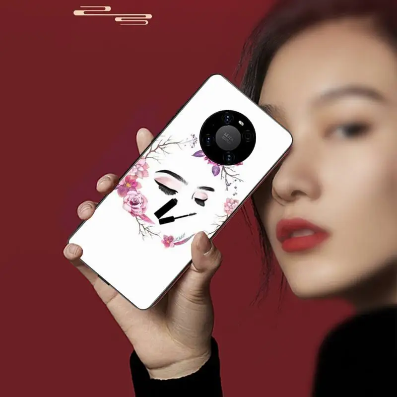 

0 Eyelash Makeup Black Soft Phone Case For Huawei P20 30 40 Pro Mate 20x 30 40 Pro Nova6 7 Honor 9X 10