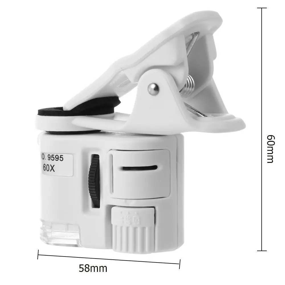 

Universal Mobile Phone Microscope Macro Lens Zoom Micro Micro Camera Clip with LED Light Optical Instruments Adjusted Magnifier