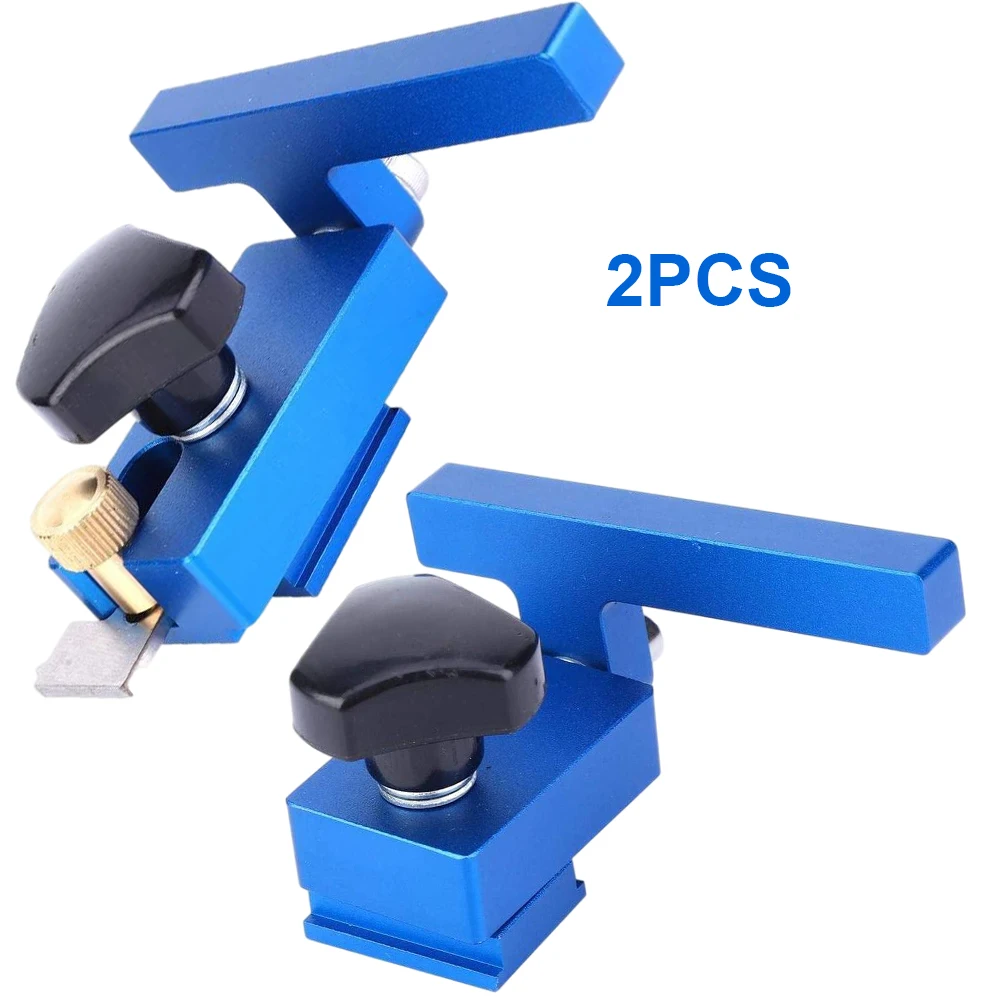 

T-Track Stop 30/45 Type Standard Miter Track Stop Block Woodworking Limiter DIY Aluminum Alloy Manual Workbench Tools 2PCS