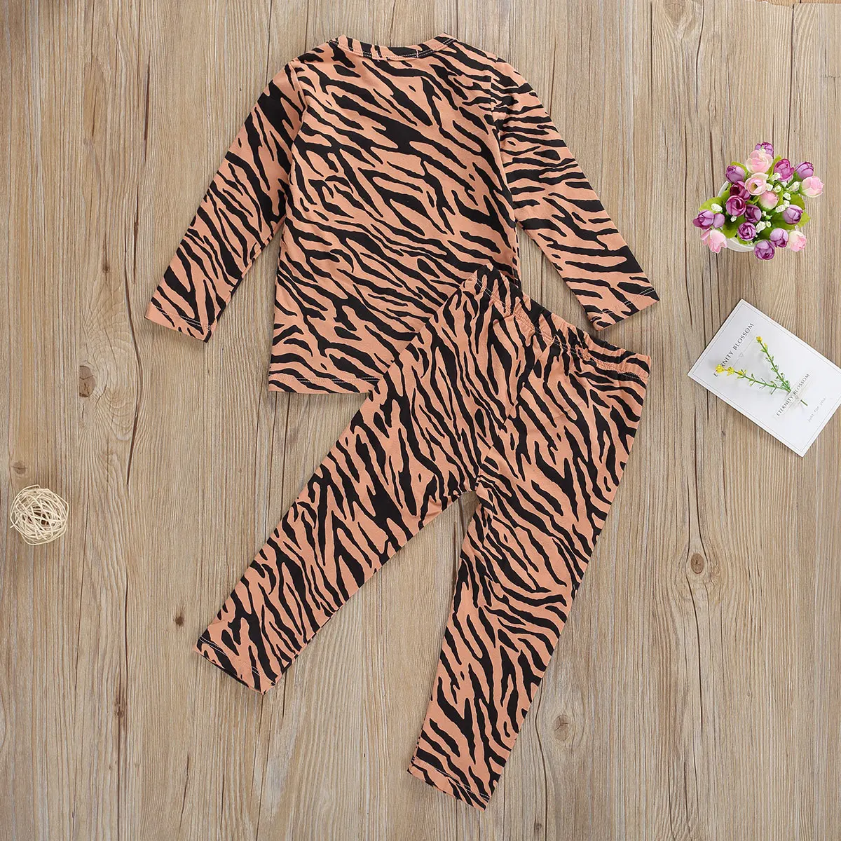 Пижамный комплект FOCUSNORM для маленьких девочек и мальчиков Топ с длинным рукавом