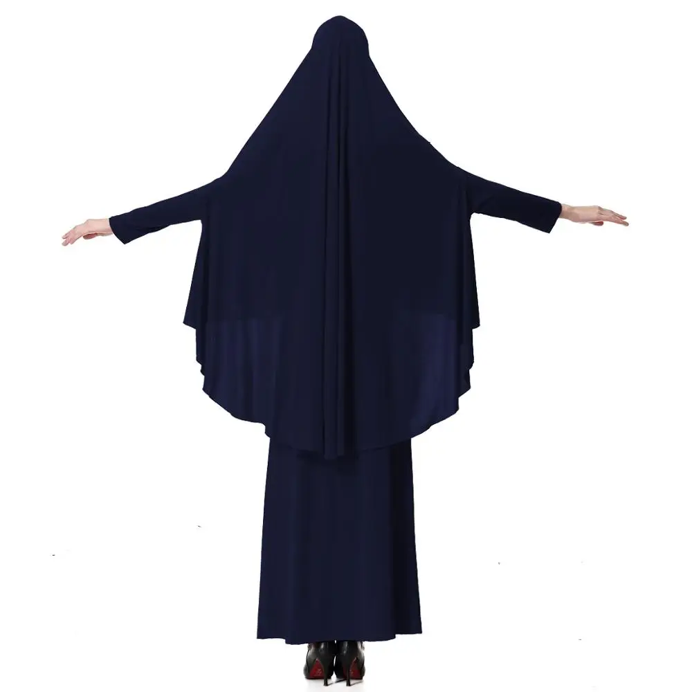 

Ramadan Women 2 Piece Muslim Prayer Set Khimar Abaya Overhead Hijab+Skirt Full Cover Islam Clothing Middle East Worship Service