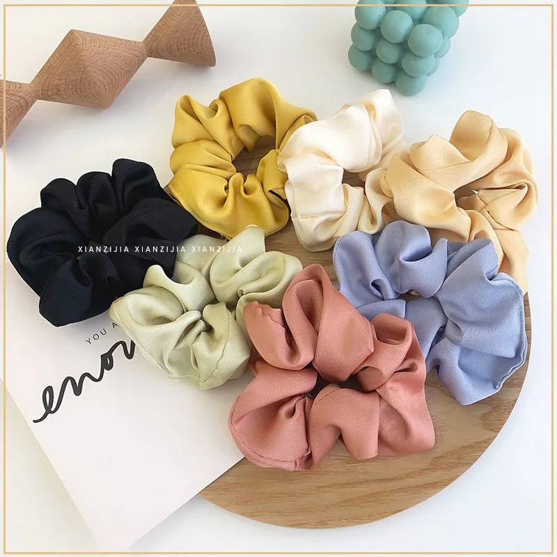 

Резинка для волос атласная Женская, шелковая однотонная эластичная заколка, аксессуар на голову