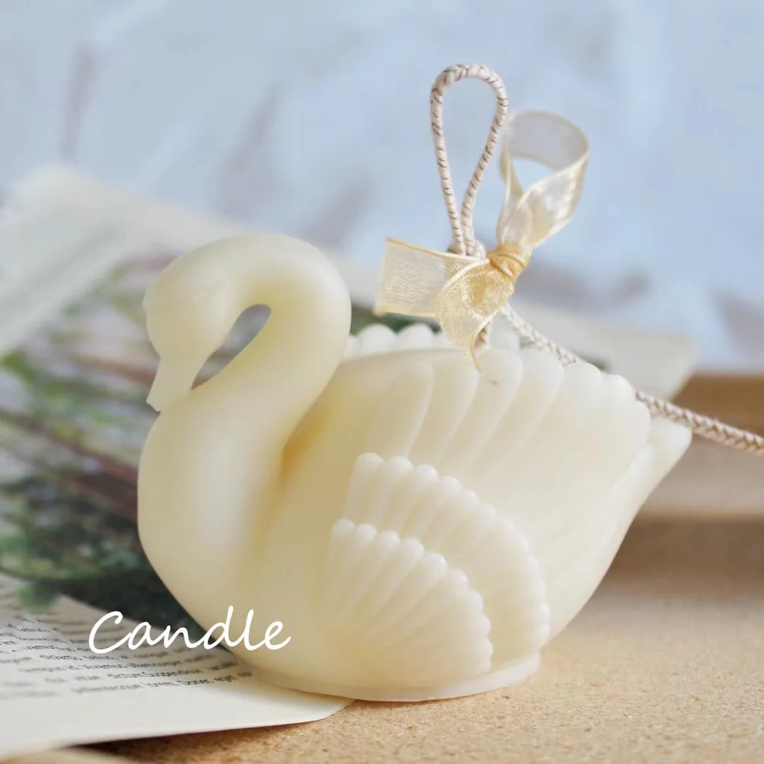 

New Swan Shape Aromatherapy Candle Mold 3d Animals Wax Candle Silicone Molds Plaster Crafts Decoration Tool