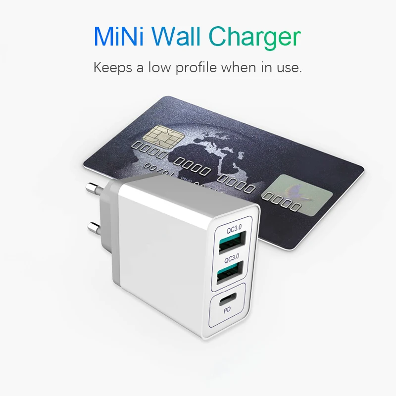 30 Вт Быстрое USB C PD зарядное устройство для iPhone 11 Pro Max Xs Type QC 3 0 мобильный телефон