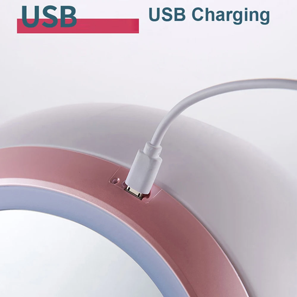 Коробка для хранения косметики со светодиодсветильник кой и USB портом|Зеркала