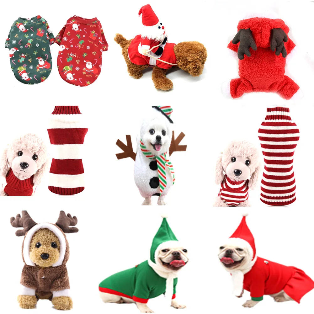 

Pet Supplies Puppy Dog Christmas Clothing Winter New Lively Cute Classic Warm Striped Sweater T-shirt Long Sleeve Jacket