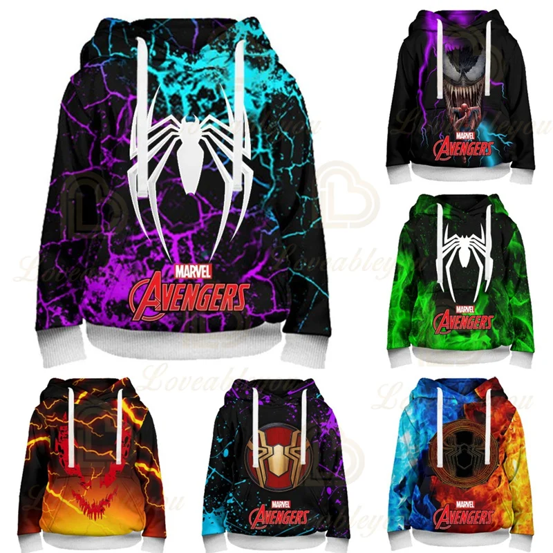 

Autumn New Arrival Men's Hoodies Kawaii Hooded Spide Pullover Clothes Cartoon Harajuku Kids Femme Male Sweatshirt