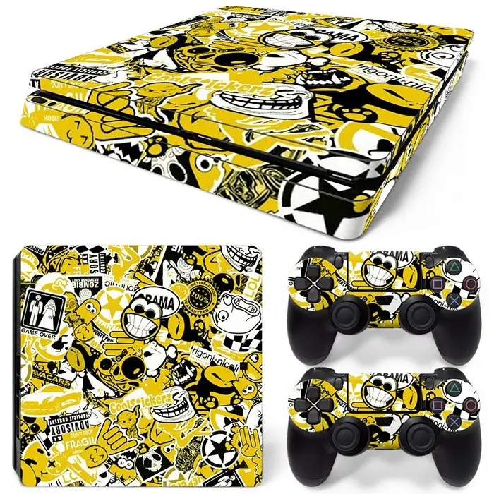 1723 Граффити дизайн для PS4 тонкая консоль и контроллеры наклейки для ps4 тонкая кожа Наклейка для ps4 тонкая виниловая наклейка - Цвет: 1723
