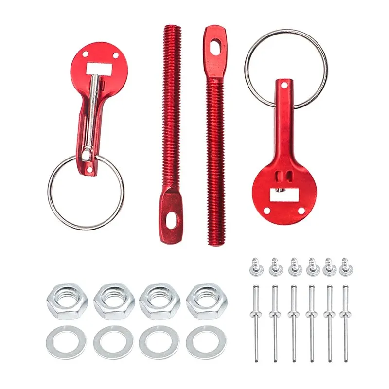 

Universal Car Bonnet Pin Lock Locking Kit Aluminum Race Track Hood Latch Catch Auto Accessories