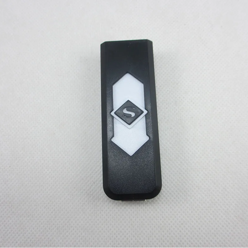 black white 1 шт. ветрозащитная красивая подарочная Бездымная беспламенная USB ветрозащитная зарядная Зажигалка электронные зажигалки аксессуары для курения - Цвет: black white
