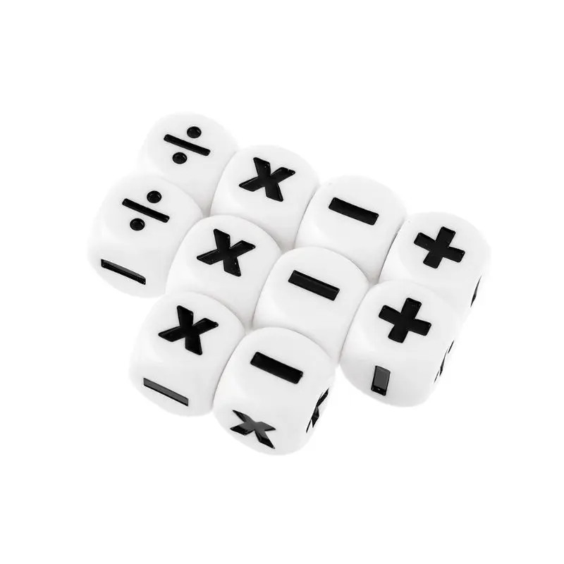 

10pcs 16mm D6 Dice Mathematical Operators Arithmetic Dice Club Pub Board Game Dice