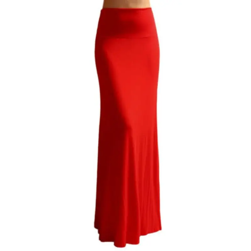 

Ywengouy Ladies Women High Waist Flare Fishtail Maxi Long Skirt Solid Color Pleated Package Hip Evening Beach Party A-Line Penci