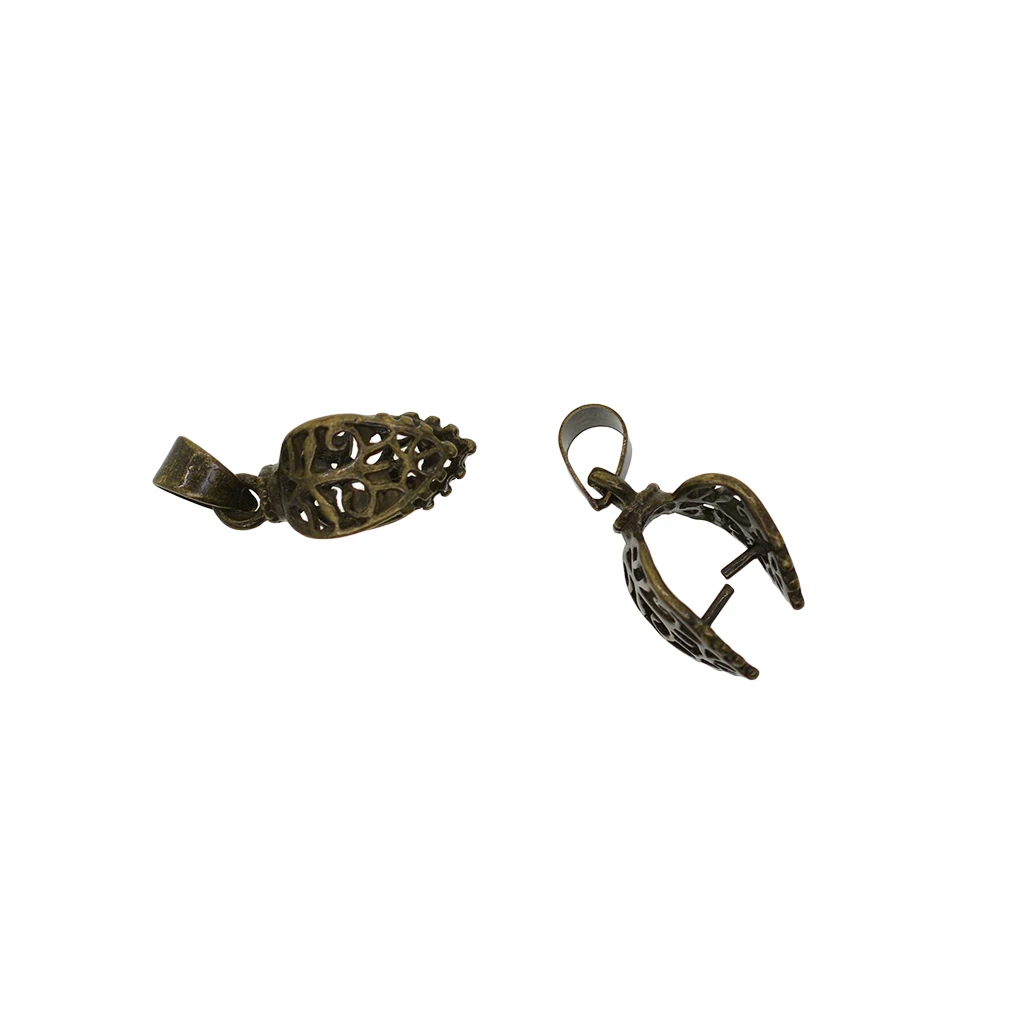

10 Pieces Bronze Tone Pinch Clip Bails Connectors For Necklace Earrings