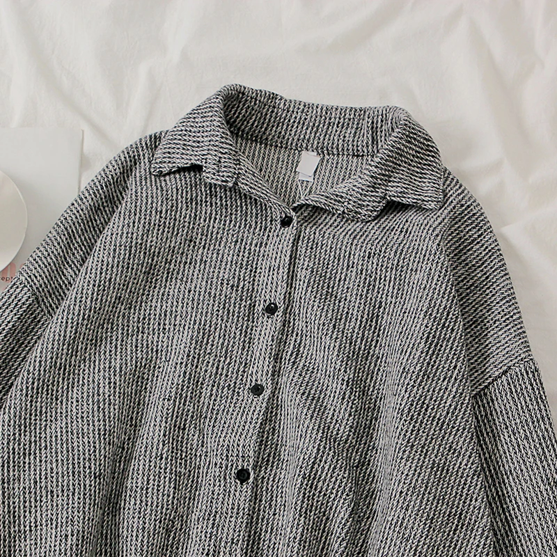 Повседневная винтажная блузка Mooirue женский полосатый утепленный кардиган с