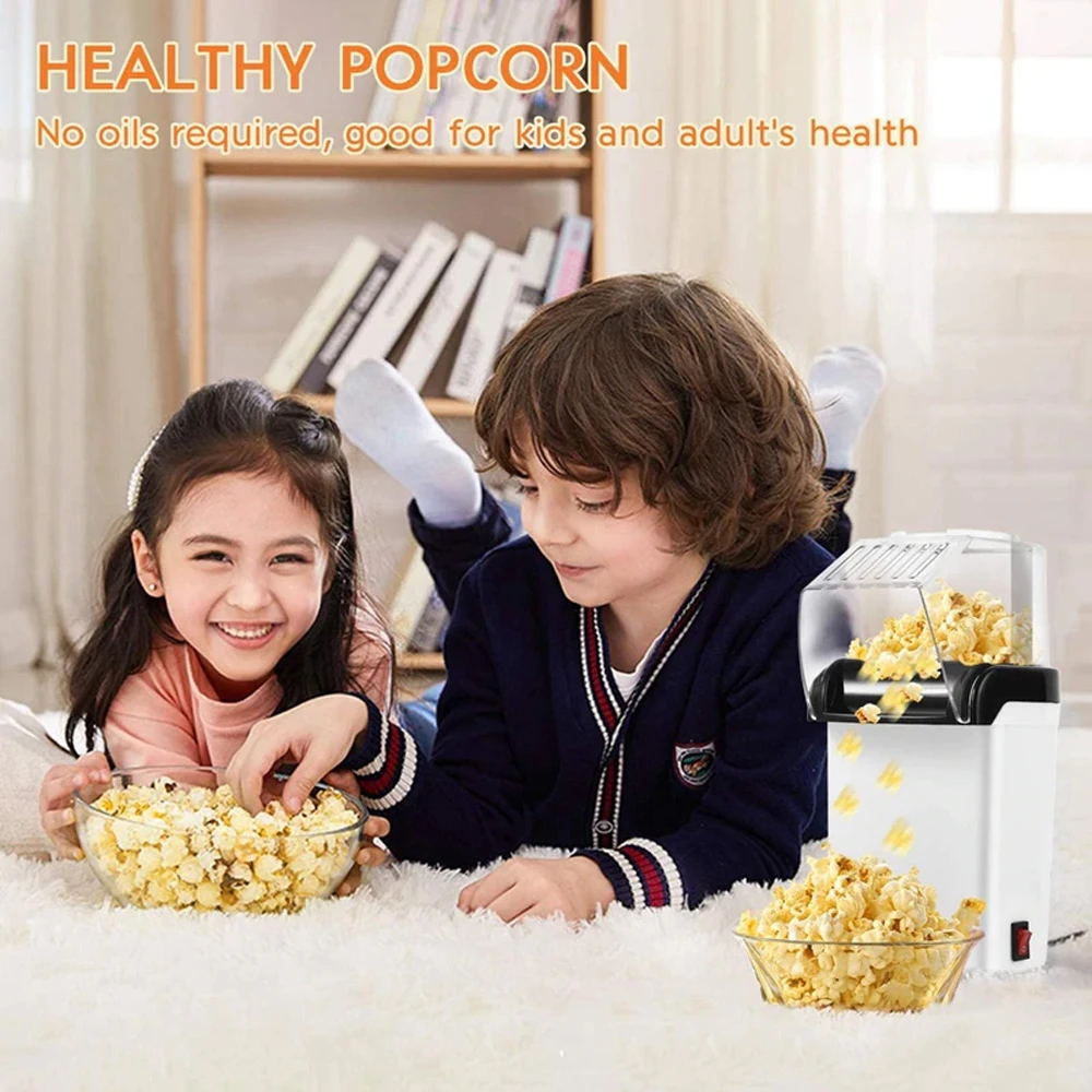 

Hot Air Popcorn Popper, Electric Pop Corn Maker, Healthy and Quick Snack, No Oil Needed with Measuring/Butter Cup