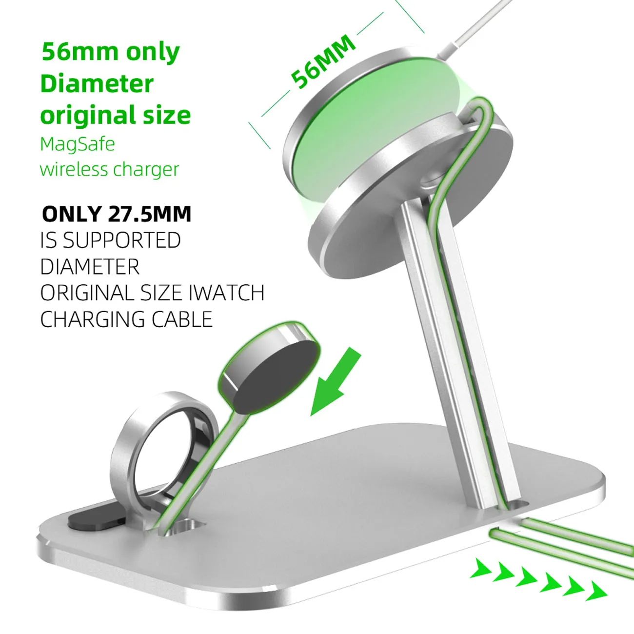 

Wireless Charging Station Stand For Apple Magsafe To iPhone 12 Pro Max Mini &Apple Watch i-Watch Wireless Charge Pad dock holder