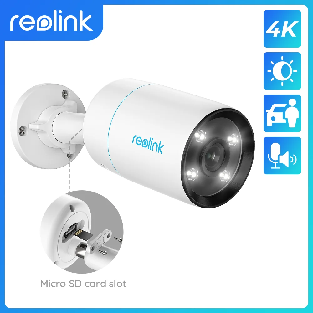 Reolink RLC-812A 4K Ultra HD PoE камера прожекторы автомобиля обнаружения человека