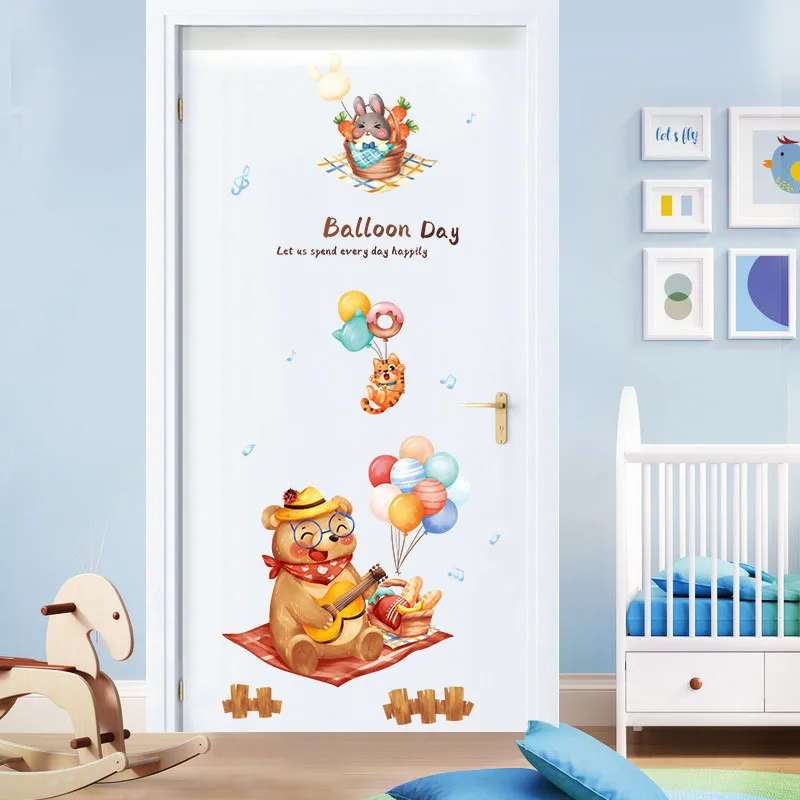 

Colorful hot air balloon children's room stickers decoration kindergarten classroom layout mural PVC removable wall stickers
