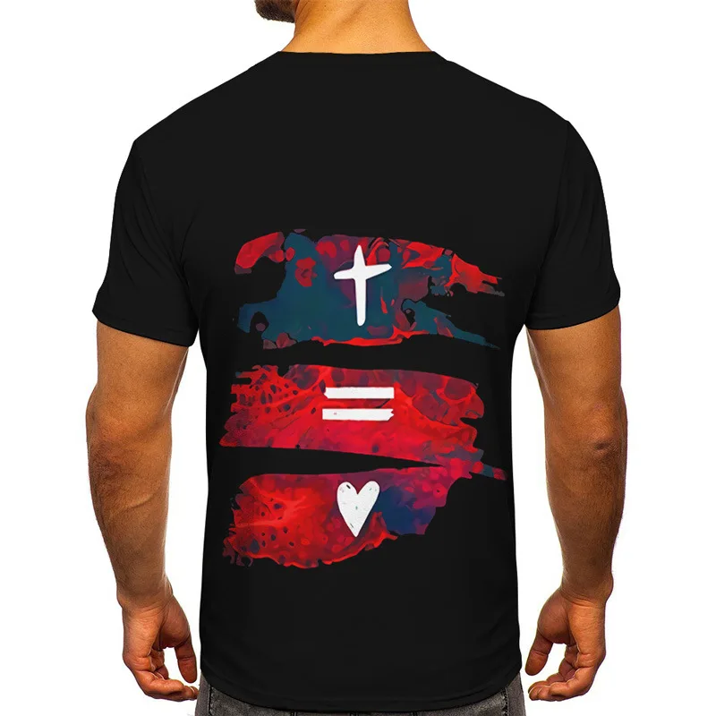 

summer new 3D digital printing short sleeve men's T-shirt English letters leisure fashion sports The streets of T-shirt