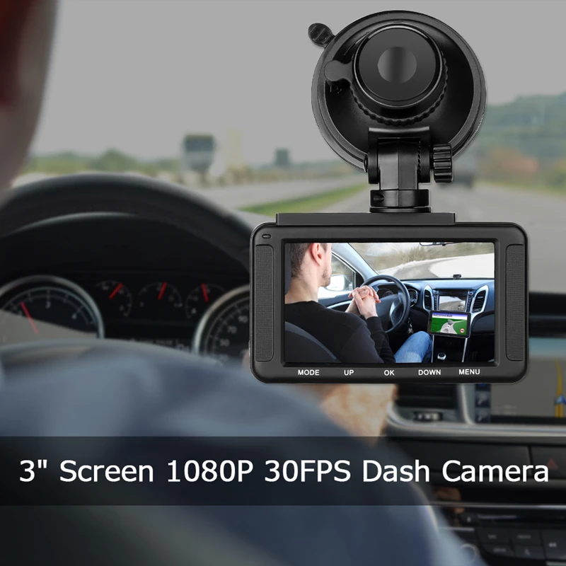 

Vikewe 3 Inch Car Dvr Camera Full HD1080P Video Recorder Loop Recording Dash Cam Built-in GPS Night Vision G-sensor DashCamera