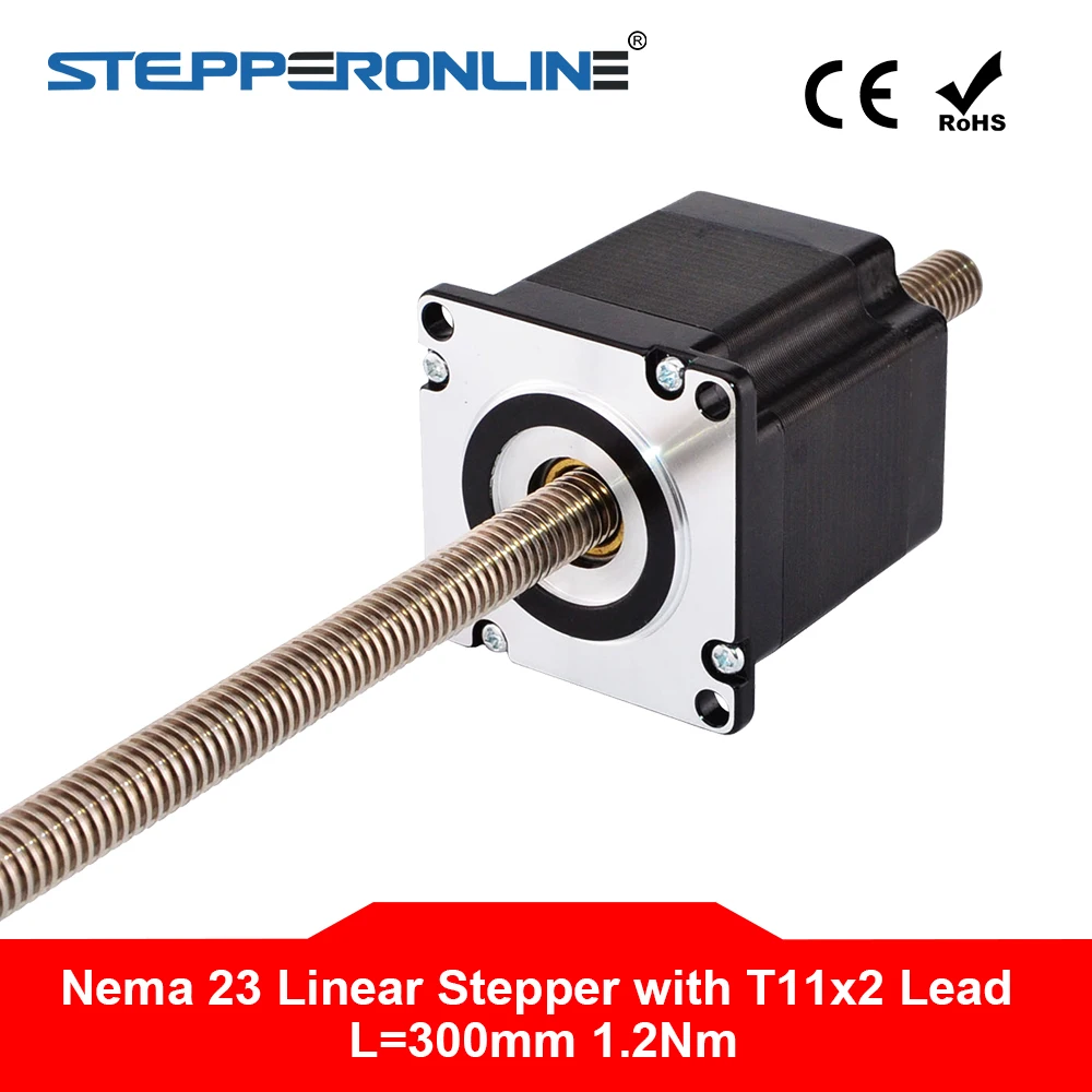Nema 23 невыпадающий линейный шаговый двигатель 4 lead 56mm Stack 2A Lead 2mm/0 07874 &quotLead Screw длина