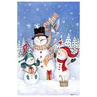 snowman family patterns counted cross stitch 11ct 14ct 18ct 28ct diy chinese cross stitch kits embroidery needlework sets