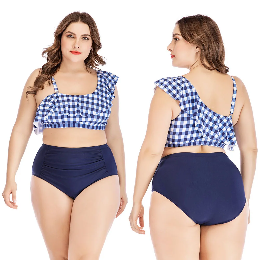 2020 Для женщин плюс Размеры Высокая Талия бикини с низкой талией купальный костюм