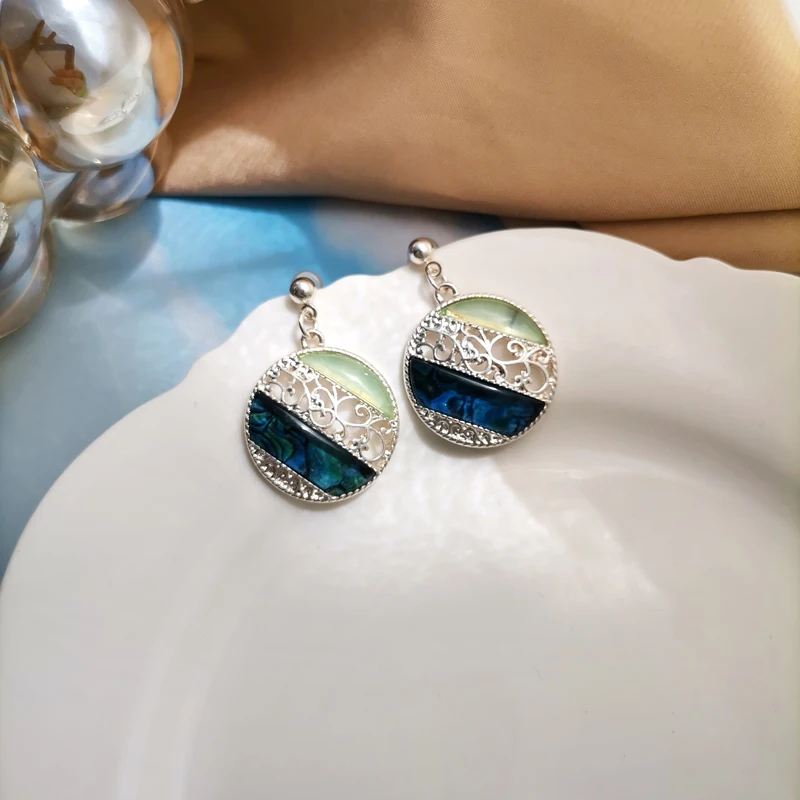 

Mihan S925 needle Fashion Jewelry Vintage Statement Earrings 2021 New Design Hollow Resin Drop Earrings For Girl Lady Gifts