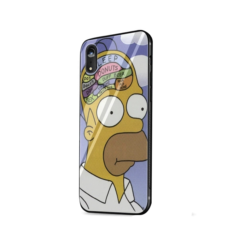 Чехол для телефона стекло iPhone 11 Pro X XS XR Max 6 6s 7 8 Plus 5 5S чехол Барт Симпсон Забавный