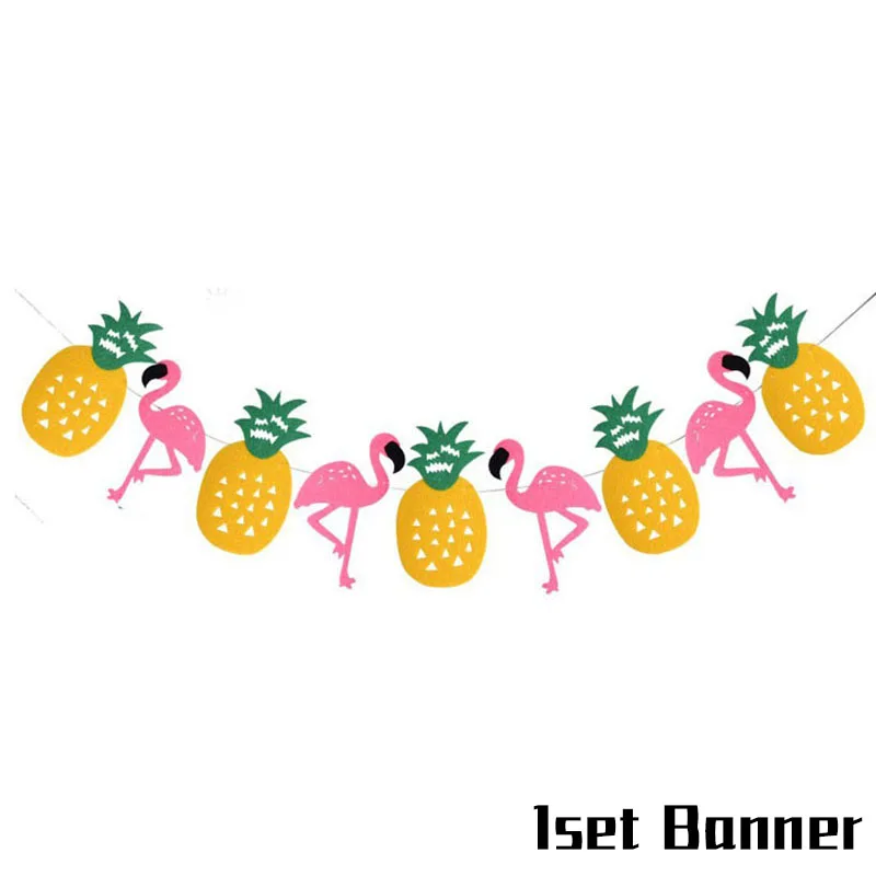 1set Banner Гавайский участник Luau Розовый фламинго декоративная бумага для вечеринок Салфетка под тарелку кружку день рождения Лето Гавайские вечерние принадлежности - Цвет: 1set Banner